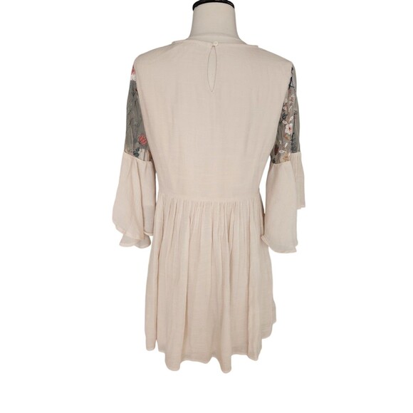 Altar'd State Embroidered Fairy Boho Mini Dress Women's Small Cream Mali Mali - Picture 3 of 7